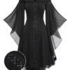 Black 1950s Bat Sleeve Lace-Up Dress -BUNBUN Fancy Clothing Shop SCV021081 c97cf6ec a9b7 4d35 a3ec 591b3147d95c