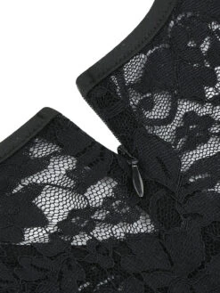 Navy Blue 1950s Halloween Lace Patchwork Dress -BUNBUN Fancy Clothing Shop SCV021088 NB 5