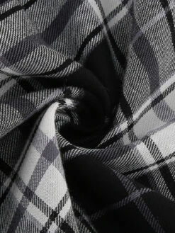 1950s Long Sleeve Patchwork Swing Dress -BUNBUN Fancy Clothing Shop SCV021198 B 6