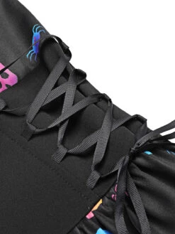 1950s Halloween Colorful Print Strap Dress -BUNBUN Fancy Clothing Shop SCV021205 4