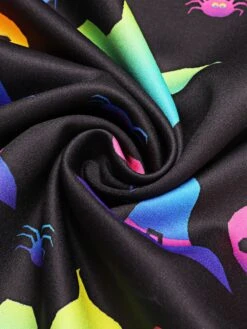 1950s Halloween Colorful Print Strap Dress -BUNBUN Fancy Clothing Shop SCV021205 5