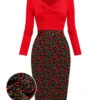 Red 1960s Cherry Vintage Pencil Dress 2 Red 1960s Cherry Vintage Pencil Dress -BUNBUN Fancy Clothing Shop SCV021313 R 1