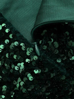 Green 1960s Sequins Off-Shoulder Pencil Dress -BUNBUN Fancy Clothing Shop SCV021325 6