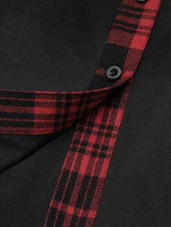 Black 1950s Plaid Hooded Swing Dress -BUNBUN Fancy Clothing Shop SCV021329 7