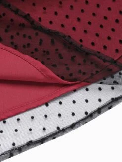 Red 1950s Dots Mesh Swing Dress -BUNBUN Fancy Clothing Shop SCV021336 DR 5