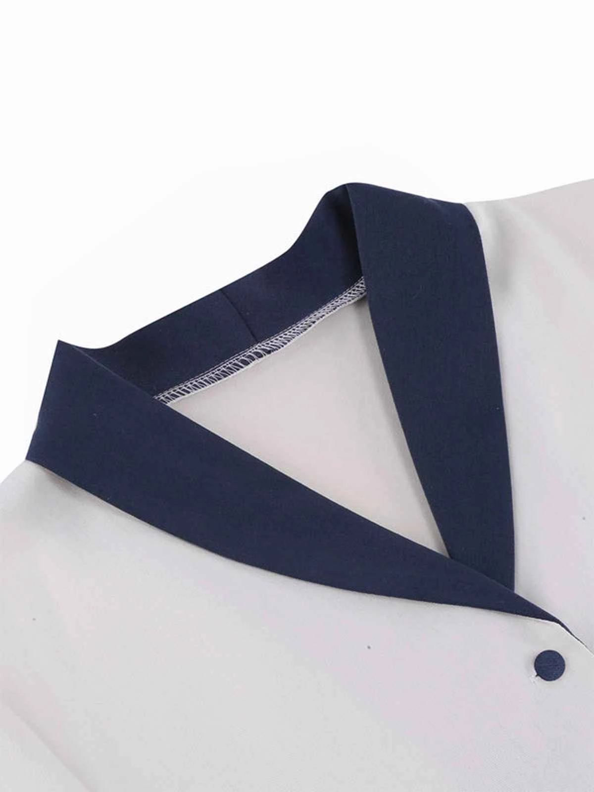 Blue & White 1950s Solid Patchwork Dress 6 Blue & White 1950s Solid Patchwork Dress - Image 4