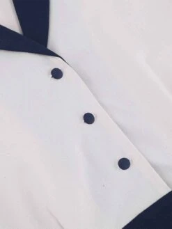 Blue & White 1950s Solid Patchwork Dress 16 Blue & White 1950s Solid Patchwork Dress -BUNBUN Fancy Clothing Shop SCV021364 NB 5 compressed