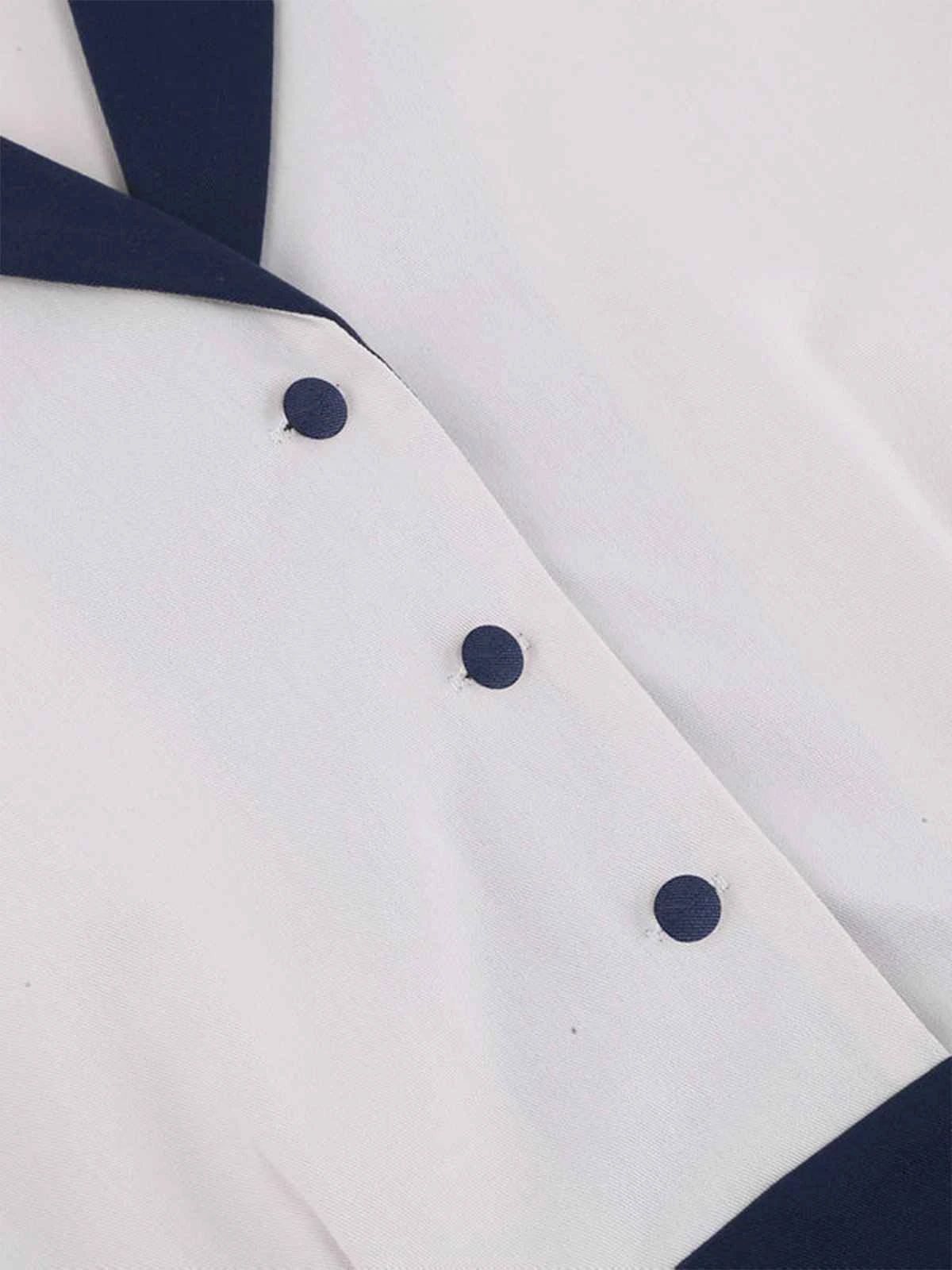 Blue & White 1950s Solid Patchwork Dress 7 Blue & White 1950s Solid Patchwork Dress - Image 5