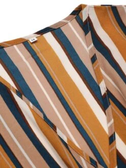 Earth Yellow 1950s Stripes Wrap Waist Dress 13 Earth Yellow 1950s Stripes Wrap Waist Dress -BUNBUN Fancy Clothing Shop SCV021566 4