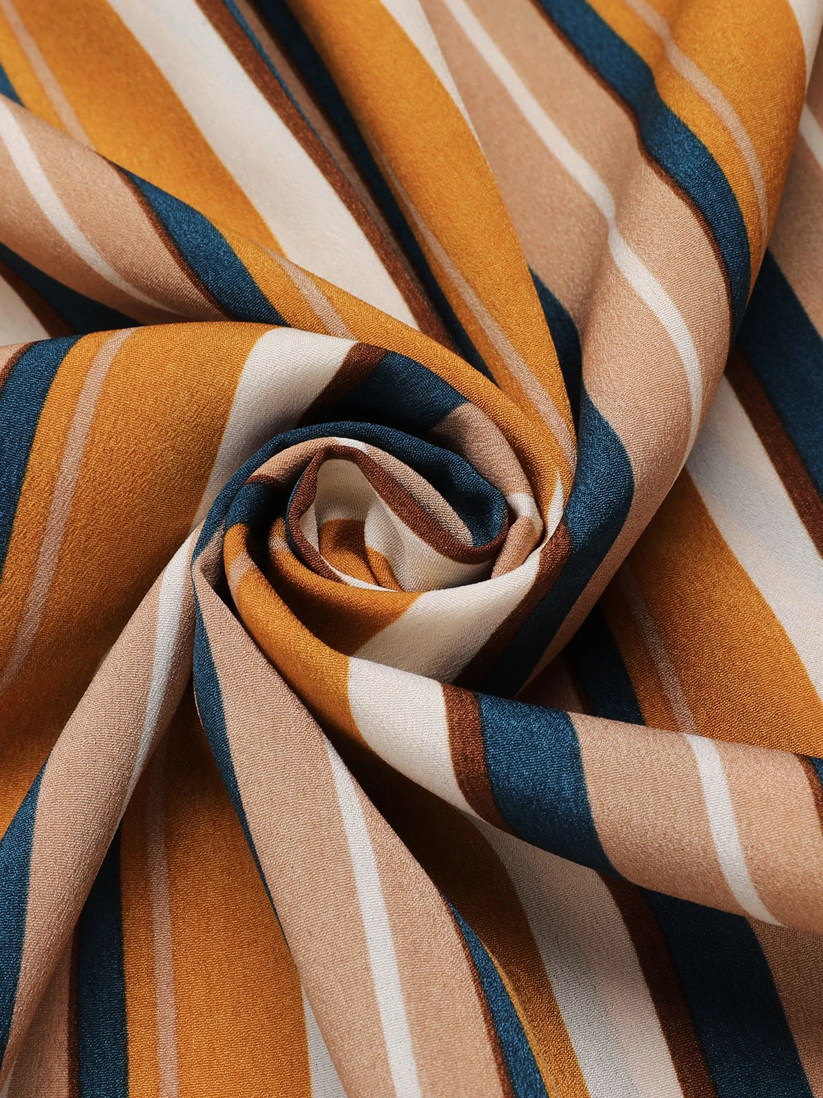 Earth Yellow 1950s Stripes Wrap Waist Dress 8 Earth Yellow 1950s Stripes Wrap Waist Dress - Image 6