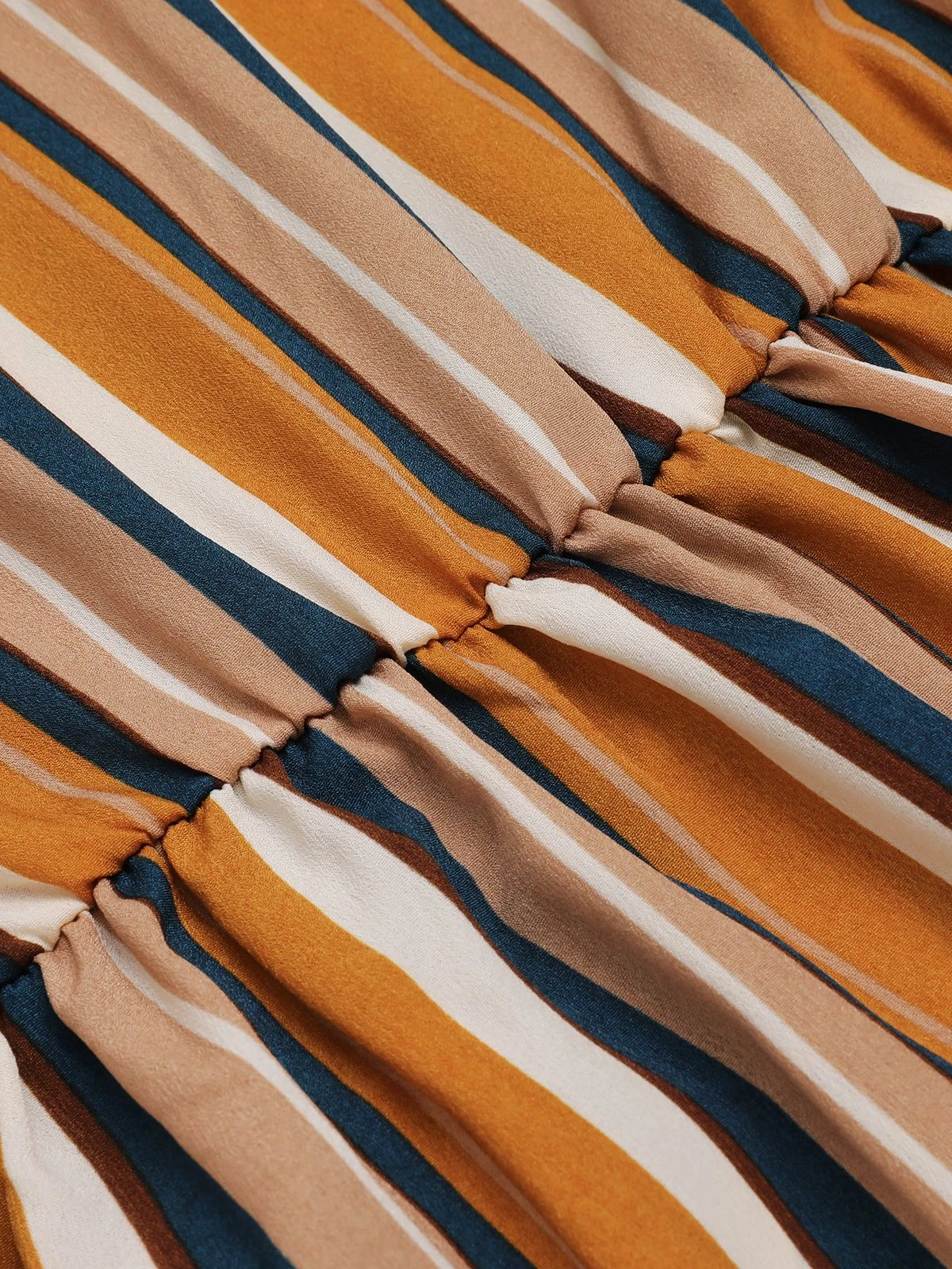 Earth Yellow 1950s Stripes Wrap Waist Dress 9 Earth Yellow 1950s Stripes Wrap Waist Dress - Image 7