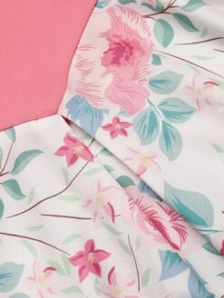 Pink 1950s Halter Floral Swing Dress -BUNBUN Fancy Clothing Shop SVC016063 5