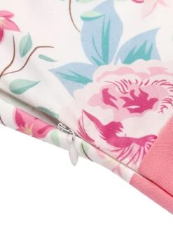 Pink 1950s Halter Floral Swing Dress -BUNBUN Fancy Clothing Shop SVC016063 7