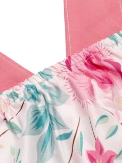 Pink 1950s Halter Floral Swing Dress -BUNBUN Fancy Clothing Shop SVC016063 8