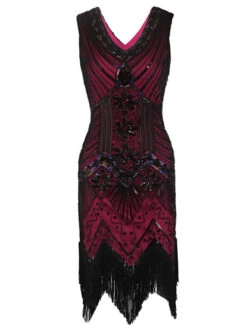 [US Warehouse] Rose Red 1920s Flapper Sequin Dress -BUNBUN Fancy Clothing Shop SVH034316 RR 1 f314d41f a094 45cc 9220 f519bdbef298