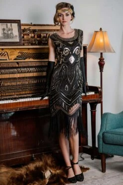[US Warehouse] 1920s Sequined Fringe Flapper Dress -BUNBUN Fancy Clothing Shop SVH034324 B 3