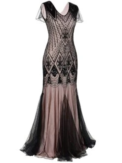 [US Warehouse] Pink 1920s Cap Sleeve Sequin Evening Dress -BUNBUN Fancy Clothing Shop SVH034483 P 2 bc46d84a 9267 4700 bbb4 e17c08a582c5