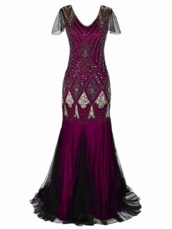 [US Warehouse] Rose Red 1920s Sequined Maxi Flapper Dress -BUNBUN Fancy Clothing Shop SVH034483 RR 1 209981cb 1505 4186 be44 c7d296e78fc1 1