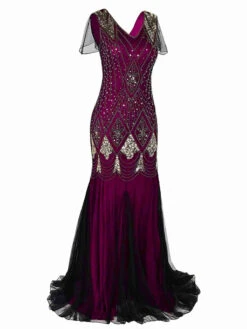 [US Warehouse] Rose Red 1920s Sequined Maxi Flapper Dress -BUNBUN Fancy Clothing Shop SVH034483 RR 2 1fb2b48c 6c2d 4289 8881 7830b1fe39fe