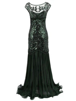 [US Warehouse] Green 1920s Sequin Maxi Flapper Dress -BUNBUN Fancy Clothing Shop SVV031525 DG 3 f6b784f7 35db 4a80 8c1a d8a9307d2baa