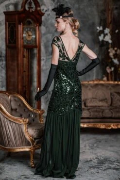 [US Warehouse] Green 1920s Sequin Maxi Flapper Dress -BUNBUN Fancy Clothing Shop SVV031525 DG 1 83195367 dc99 4850 9596 689288390b7a