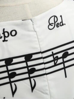 White 1950s Music Note Swing Dress 8 White 1950s Music Note Swing Dress -BUNBUN Fancy Clothing Shop SVV031902 W 5