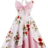 1950s Halter Floral Swing Dress