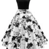 Black 1950s Floral Swing Dress -BUNBUN Fancy Clothing Shop SVV032013 W 2 85c34003 efc4 4ee0 a940 b87f37f9c8d8