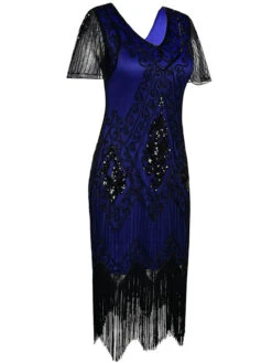 1920s Sequin Art Deco Flapper Dress -BUNBUN Fancy Clothing Shop SVV032064 BL 2 d757b93f 0675 4348 a04c 66742bb2db45